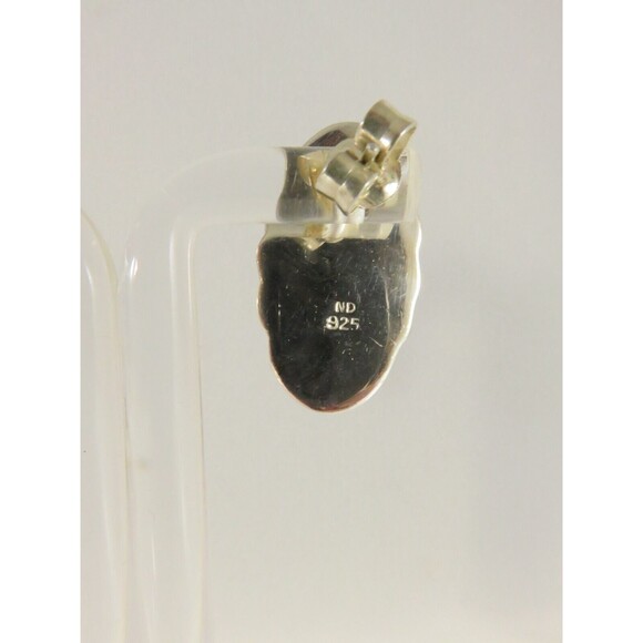 Vintage Sterling Silver Puffy Ribbed Dome Stud Earrings, ND 925, 1", 5.8g - Picture 7 of 8